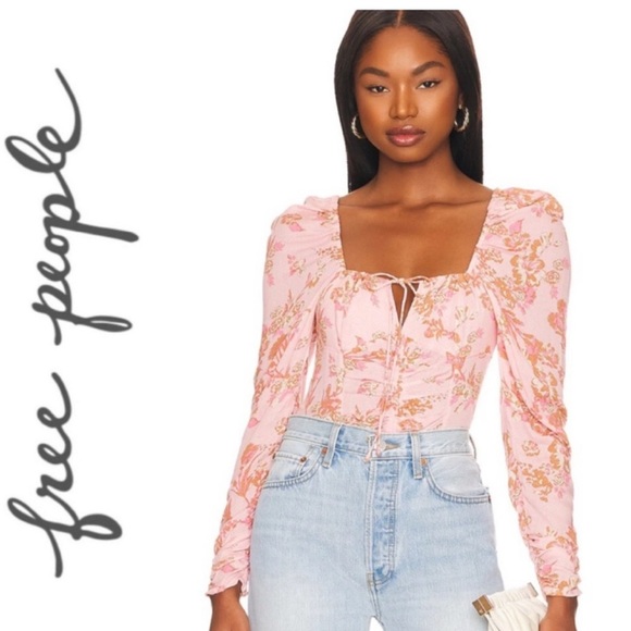 NWT! Free People Hilary Printed Top - Picture 1 of 5